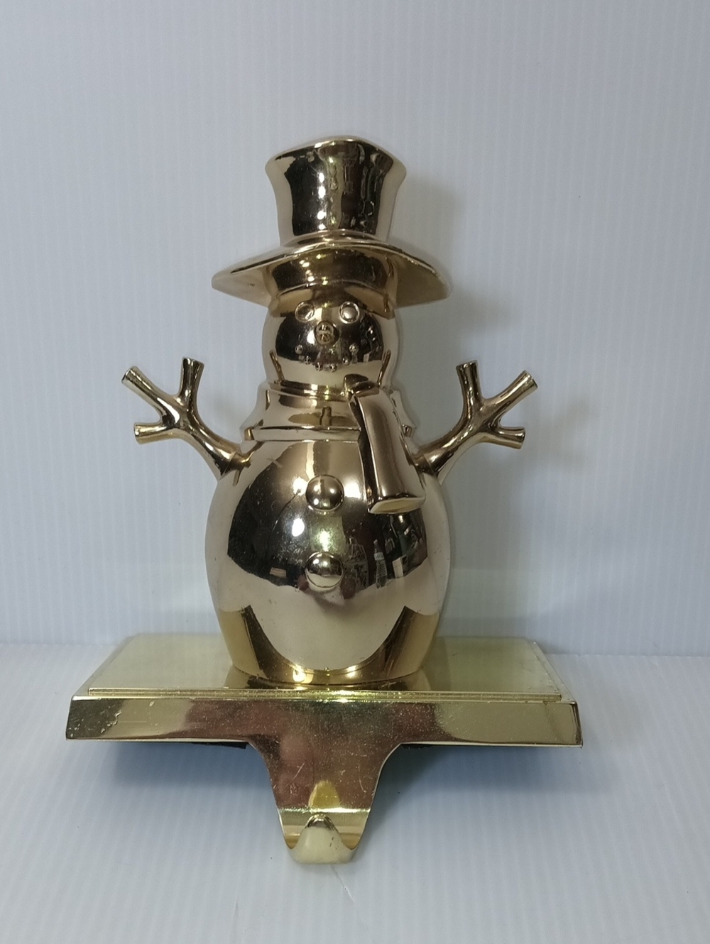 Vintage Gold Snowman Holiday Mantel Hook